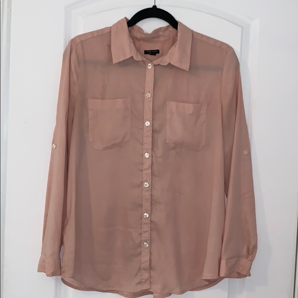 Blush pink button down